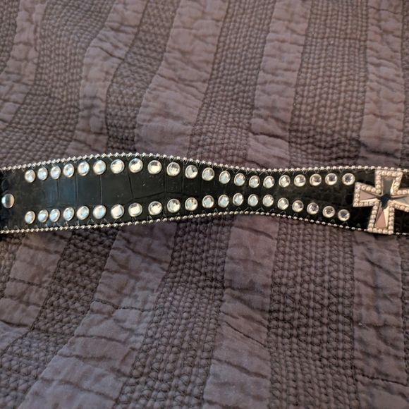 Blazin Roxx Black and Silver Studded Belt - Picture 2 of 10